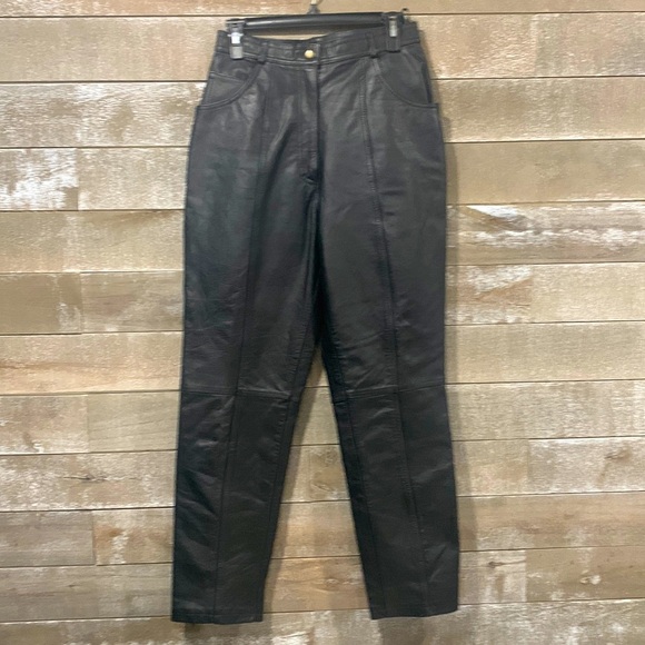 Genuine vintage leather high rise biker concert club pants styles To Go size 10 - Picture 1 of 11